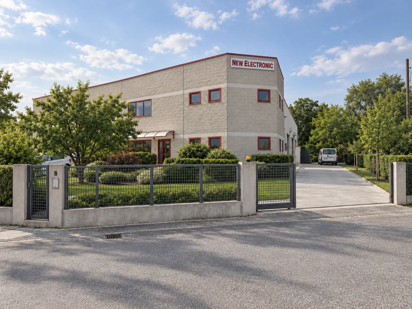 Lo stabilimento New Electronic a Valvasone Arzene, in provincia di Pordenone